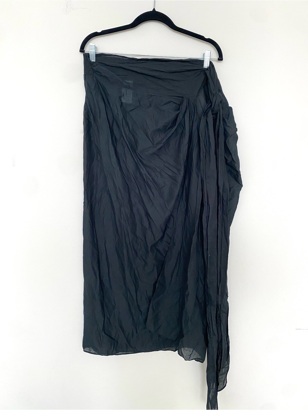 J Crew Convertible Beach Sarong Cover-Up Wrap Midi Skirt Black Halter Dress - Picture 6 of 9